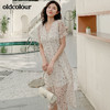 oldcolour夏季时尚V领小碎花短袖连衣裙BM21101075 商品缩略图4