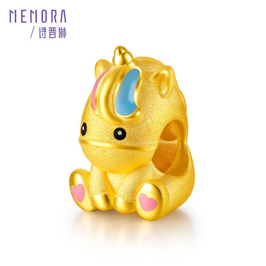 童话系列足金3D硬金黄金转运珠独角兽HP415401 商品图1
