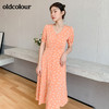 oldcolour法式小波点连衣裙女夏高腰显瘦V领气质复古连衣裙中长款BM21101067 商品缩略图2