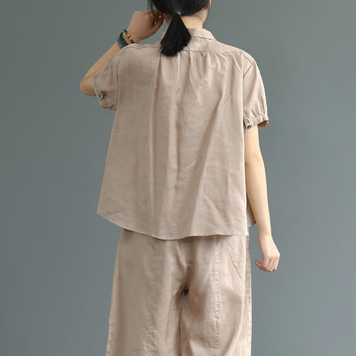 裁缝学苑 AG65女宽松文艺短袖衬衫套装七分阔腿裤服装纸样裁剪图 商品图1