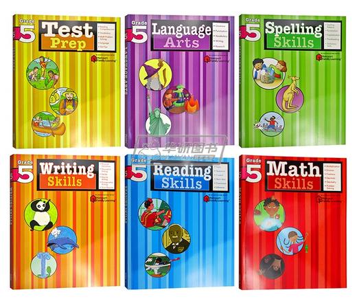 Flash Kids 美国小学五年级英语练习册6册套装 英文原版 Reading Writing Skills 家庭英文学习教辅教材 Harcourt Family Learning 商品图0