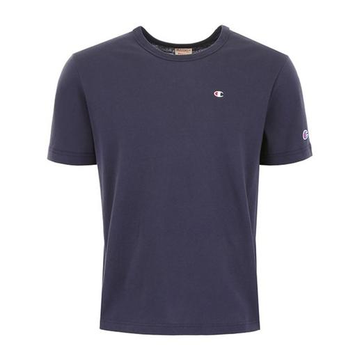 CHAMPION 冠军 圆领 男性 胸标 宽松 男士短袖T恤 藏蓝 212974 BS501 商品图0