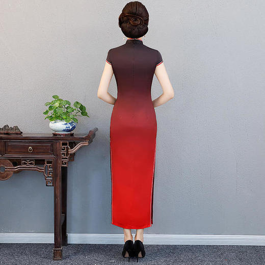 YSD-05890新款复古修身，显瘦日常丝绸旗袍裙 商品图3