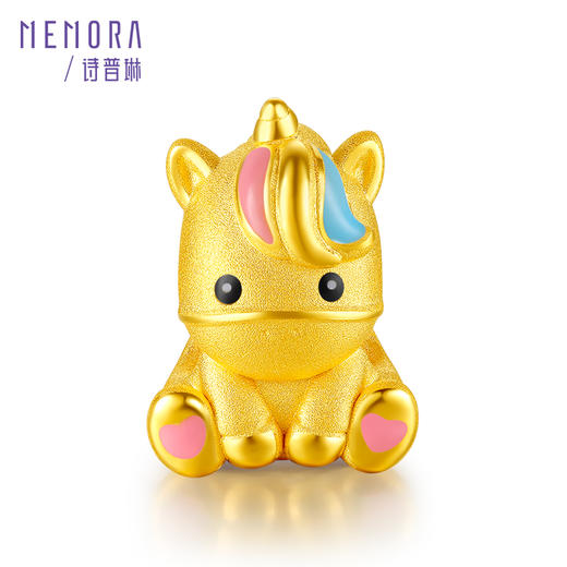童话系列足金3D硬金黄金转运珠独角兽HP415401 商品图0