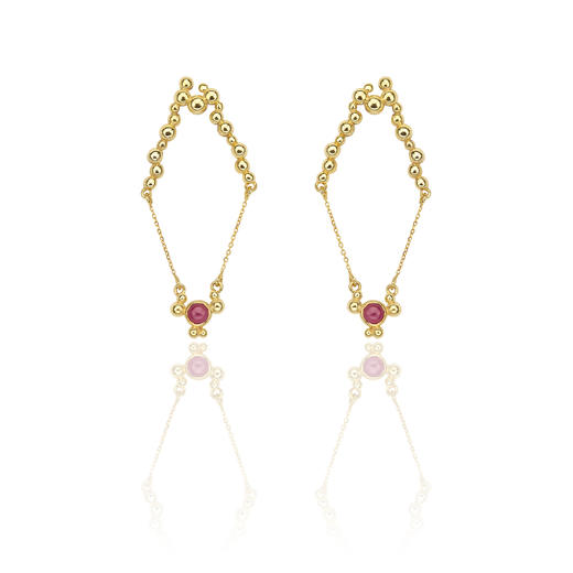 北京仓｜Huffy-Dots-Astraea 天然红宝石 耳环［希腊设计师］ 商品图1