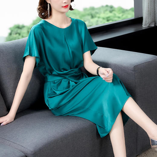 AHM-dfns6804新款醋酸连衣裙  名媛气质优雅显瘦修身中长款 商品图2