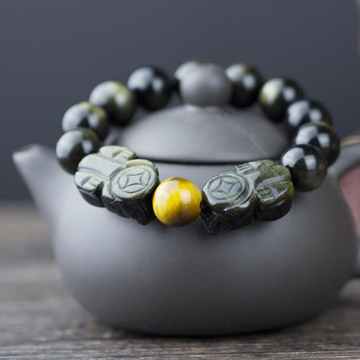 宋韶光大师新款貔貅 金曜石男女手链 商品图5