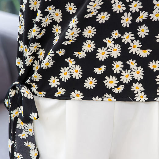 MQ-1099-2026夏装新款宽松娃娃领短袖印花雪纺衫YY 商品图4