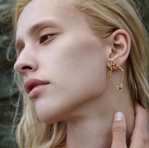 北京仓｜Huffy-Dots-Astraea 天然红宝石 耳环［希腊设计师］ 商品图0