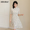 oldcolour夏季收腰显瘦松紧腰衬衫领碎花短袖雪纺气质连衣裙秋BM21101070 商品缩略图4