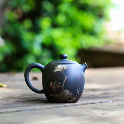 孔凡庚  麻雀花卉壶 商品图0