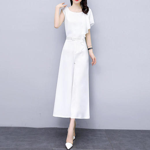 L-HBLJR8192-6夏季新款个性气质阔腿裤套装 商品图4