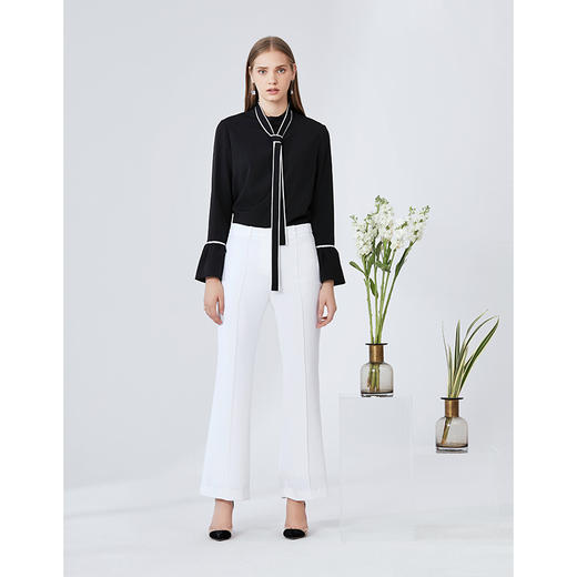 EITIE爱特爱女装早秋雪纺长袖套套系带上衣T恤雪纺衫女5713411 商品图6