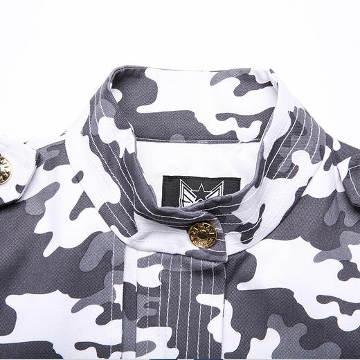 纬漫纪女装宽松休闲迷彩立领风衣中长款军工肩章运动外套潮