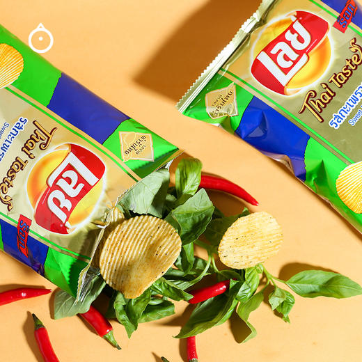 泰国进口 lay`s乐事薯片甜罗勒味50g 泰式风情 保质期到2021.01.13