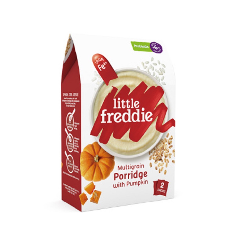小皮LittleFreddie欧洲原装进口有机高铁益生菌南瓜谷物粉160g 宝宝辅食婴儿米糊JPY带授权招加盟代理