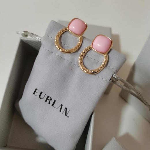 EURLAN.  C色彩系列 耳环 椭圆粉 商品图2