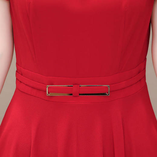 QYM-HSLX-HS-ALA22新款优雅气质高腰显瘦雪纺连衣裙 商品图3