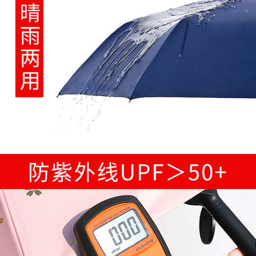 【超轻便携，一手掌握】五折伞迷你小巧扁平型胶囊伞口袋伞五折叠式遮阳伞黑胶男女士单人晴雨两用学生防晒紫外线雨伞 商品图2