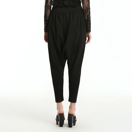 EITIE爱特爱女装春秋新款松紧腰宽松小脚裤哈伦裤九分休闲裤5505211 商品图2