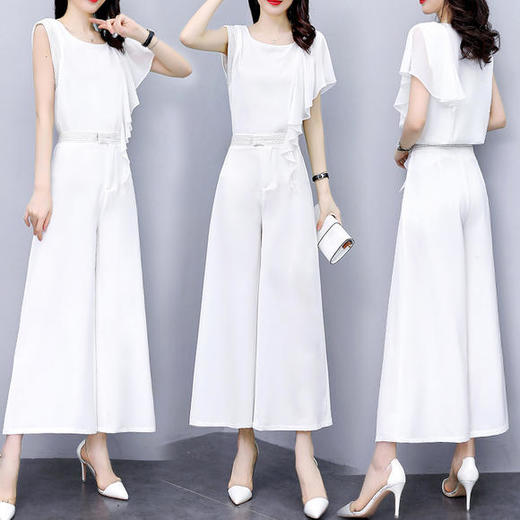 L-HBLJR8192-6夏季新款个性气质阔腿裤套装 商品图2