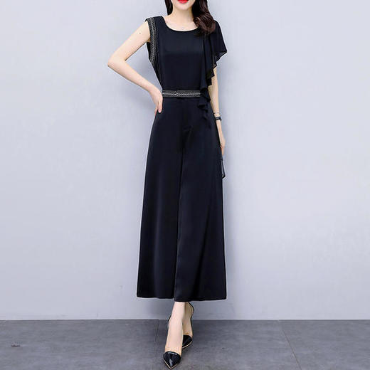 L-HBLJR8192-6夏季新款个性气质阔腿裤套装 商品图3