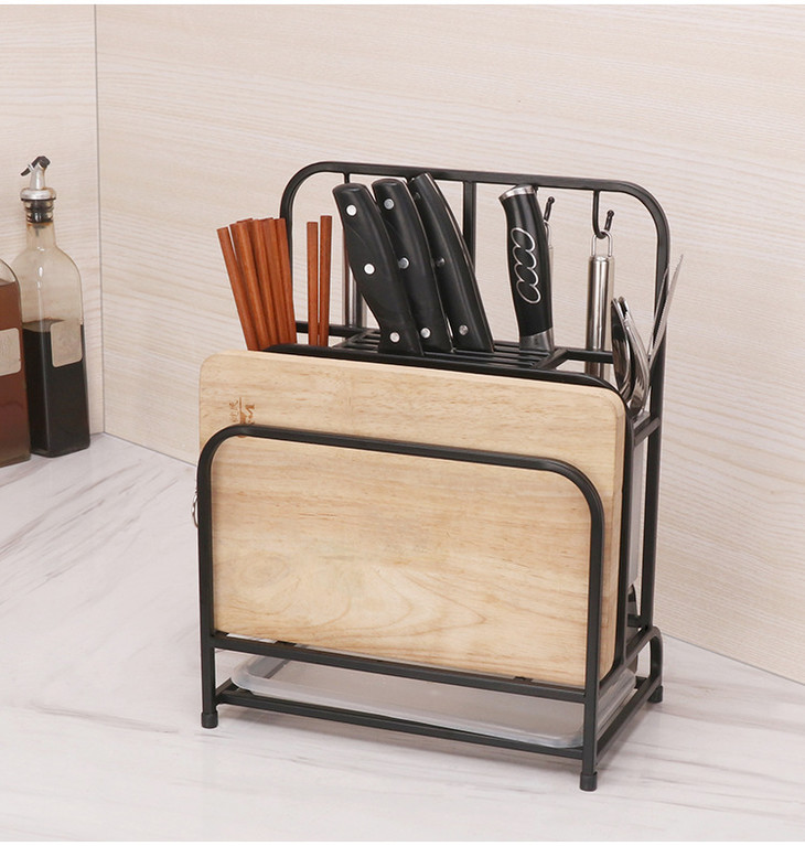 刀架厨房置物刀架家用黑色锅铲架筷子菜板收纳刀板架