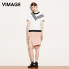 VIMAGE纬漫纪时尚百搭半裙高腰不规则复古半身裙子V506007 商品缩略图2