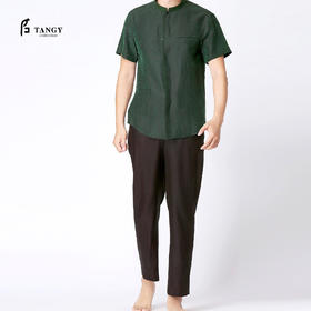 TANGY Collection/天意清墨系列茛绸桑蚕丝男士衬衣单上衣