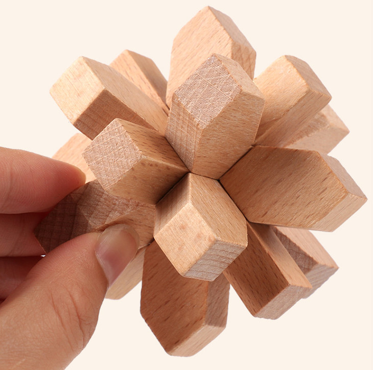 包邮儿童益智鲁班锁解环解锁木制古典拆装成人传统智力玩具孔明锁套装