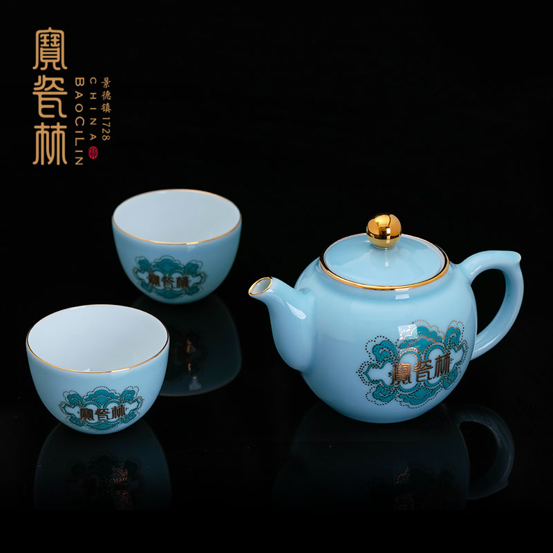 锦绣中华天青一壶两杯