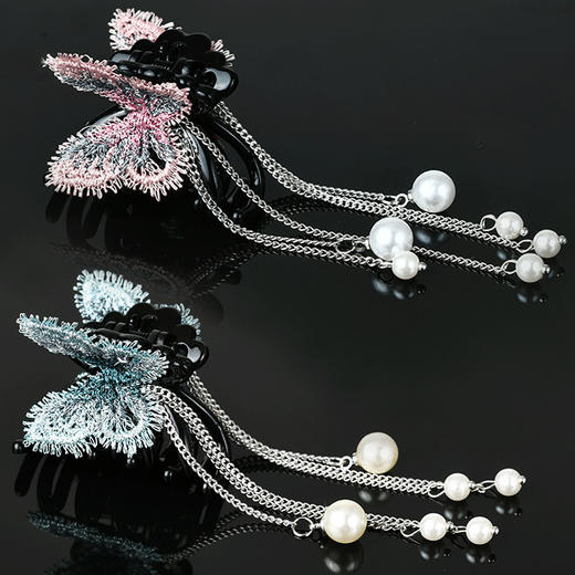 上海旗袍厂LBE-dz421珍珠头饰流苏发卡成年女头饰品韩版网红发爪头发发夹后脑勺发夹 商品图1