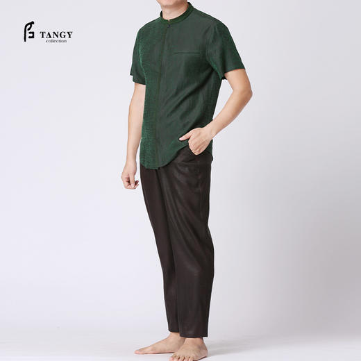 TANGY Collection/天意清墨系列茛绸桑蚕丝男士衬衣单上衣 商品图1