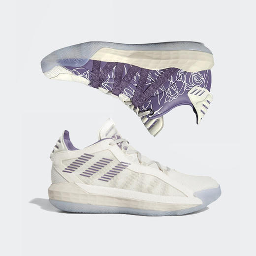 阿迪达斯dame6鸳鸯利拉德6代白紫罗兰玫瑰男篮球鞋fv0320