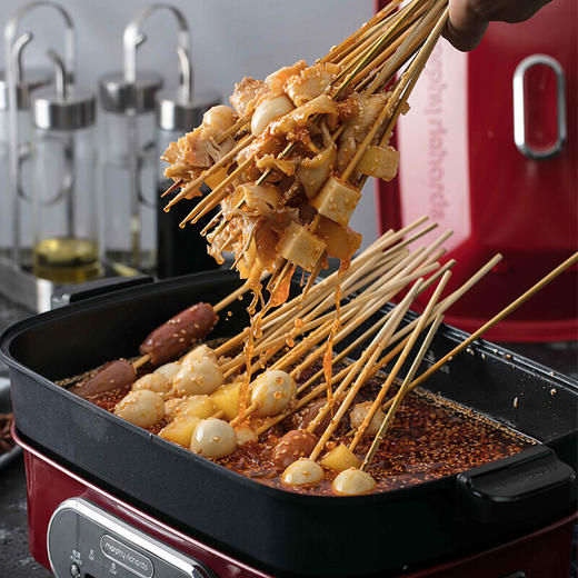 英国摩飞多功能锅料理锅电烧烤锅电火锅家用不粘烤肉锅分离式电烤锅电热煮锅烤肉盘烧烤炉MR9088JQR 商品图2