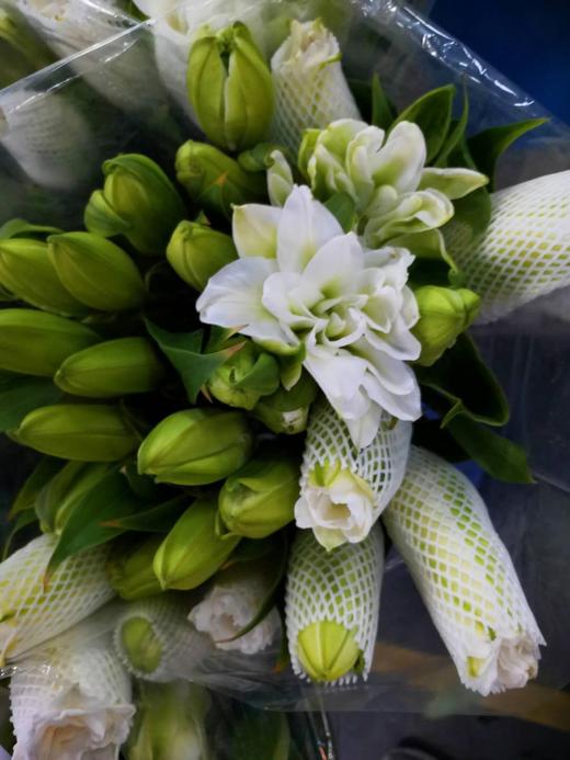 百合-重瓣白百合-三头-10枝/扎 商品图1