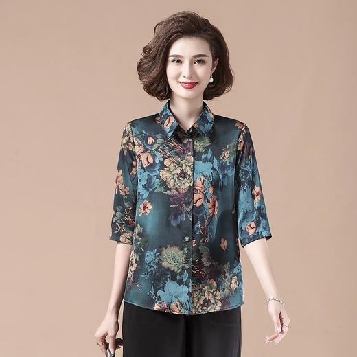 MQ-3164-806夏装新款薄款中袖仿真丝衬衣YY 商品图3