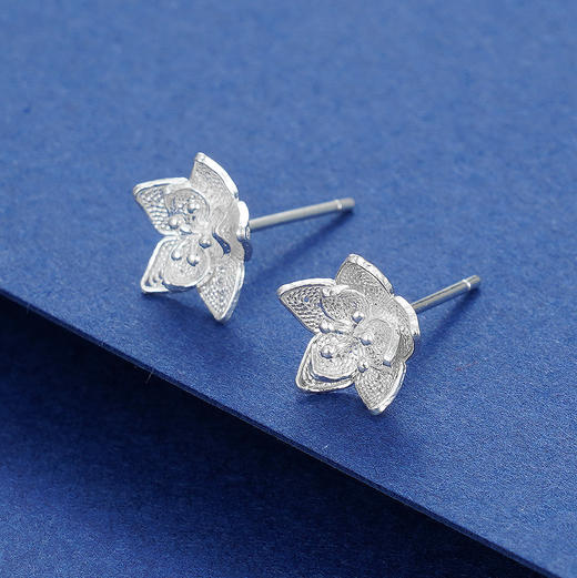 子佩集纯银五角花耳钉【LED000014-1】花丝206 商品图0