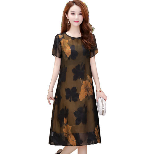 MQ-1719-719夏装新款短袖洋气显瘦碎花连衣裙YY 商品图4