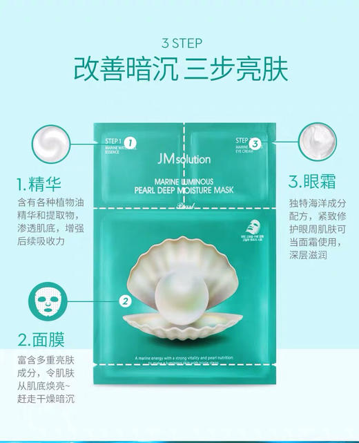 韩国JM海洋珍珠面膜10片/盒 商品图1