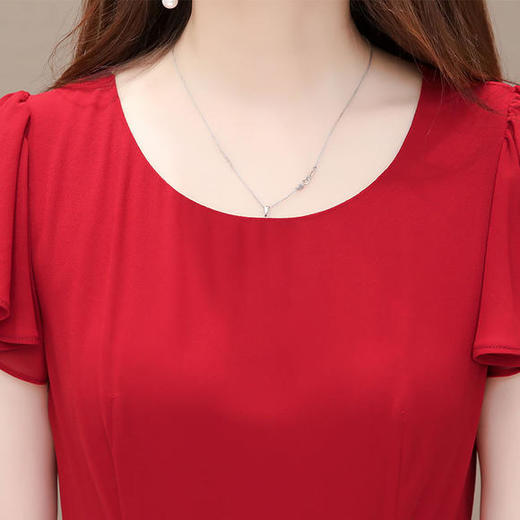 QYM-HSLX-HS-ALA22新款优雅气质高腰显瘦雪纺连衣裙 商品图2