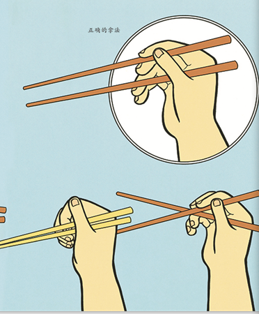拿筷子漫画图片
