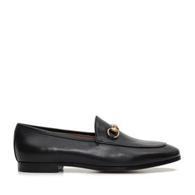 GUCCI 古驰 女士 Jordaan系列皮革马衔扣乐福鞋 黑色 404069 BLM00 1000