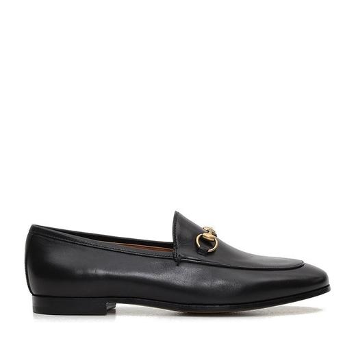 GUCCI 古驰 女士 Jordaan系列皮革马衔扣乐福鞋 黑色 404069 BLM00 1000 商品图0