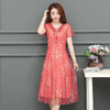 MQ-1751-812夏季新款宽松大码气质时尚短袖雪纺连衣裙YY 商品缩略图1