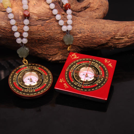 白玉喜气小罗盘 五行金 商品图2
