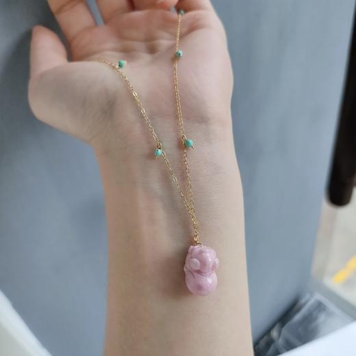 蔷薇石小猪项链 商品图2