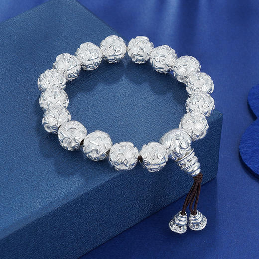 子佩集纯银真言手串【LZZY2】白12手链206 商品图0