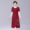 YCE-A054-A939妈妈装过膝连衣裙 阔太太气质高贵长款显瘦裙子 商品缩略图2
