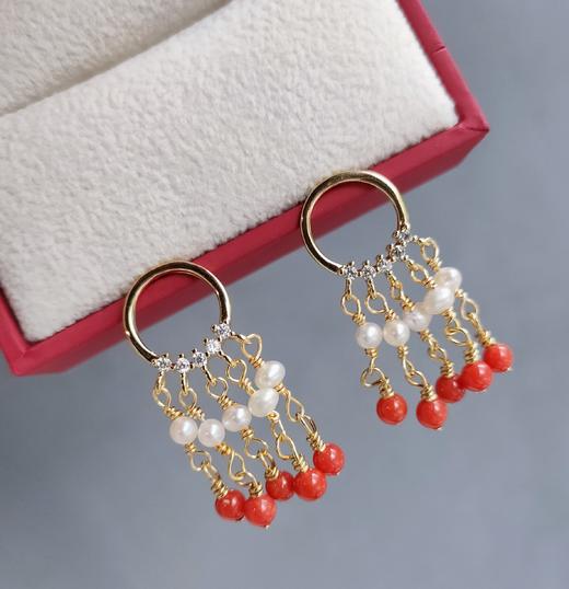 珊瑚耳钉 商品图1